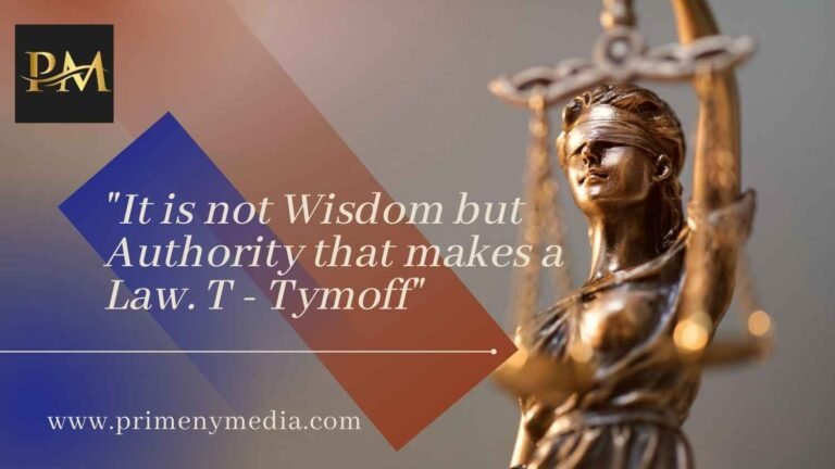 It is not Wisdom but Authority that makes a Law. T - Tymoff