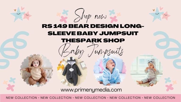 Rs 149 Bear Design Long-Sleeve Baby Jumpsuit Thespark Shop