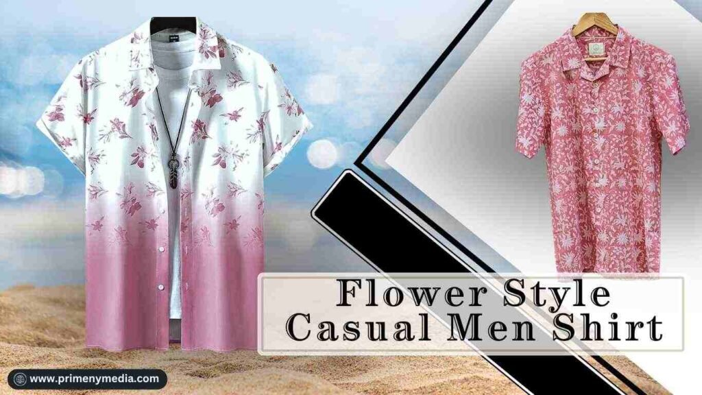 Flower Style Casual Men Shirt